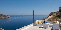 Sun terrace with chairs and sea view 